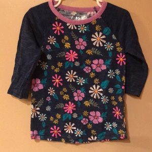 Little Girls quarter sleeve flower shirt